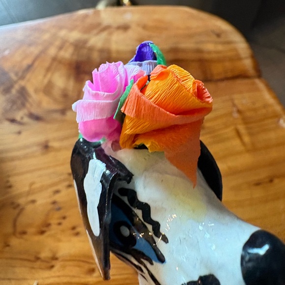 Consuela Dog Pen Paper M Artisan Hand Painted Black Ink Dalmatian With Flowers - Picture 4 of 4